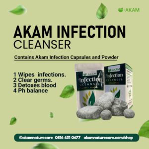 Akam Herbal Infection Cleanser Bottle - A pack containing herbal infection cleanser with natural ingredients.