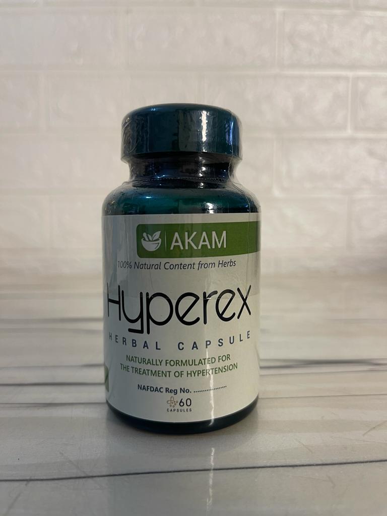 a bottle of hyperex capsule that reduces blood pressure